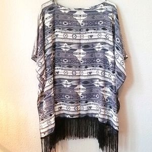 Sheer Fringe Cover Up